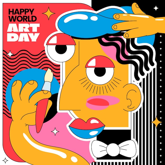 Free vector flat world art day illustration