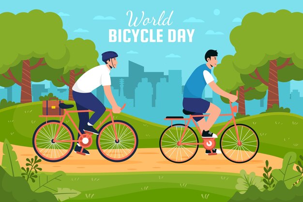 Flat world bicycle day background