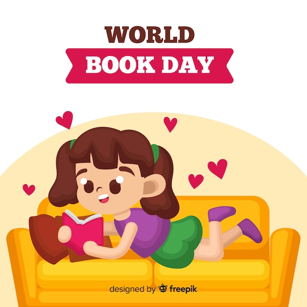 Free vector flat world book day background