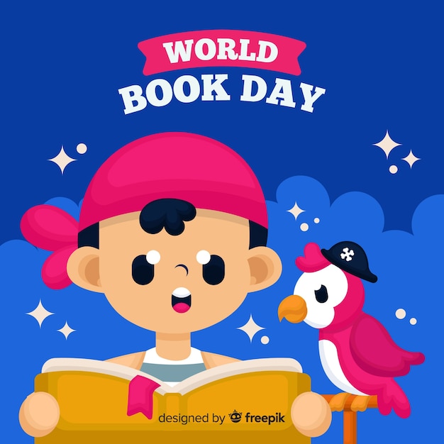 Free Vector flat world book day background