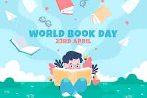 Free vector flat world book day background