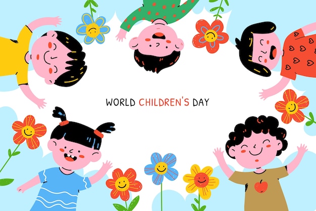 Free Vector flat world children's day background