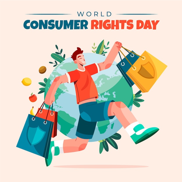 Free Vector flat world consumer rights day illustration