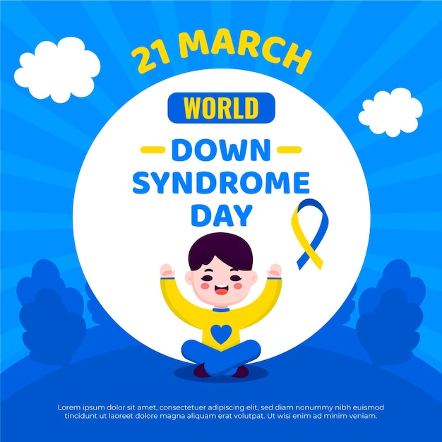 Free Vector flat world down syndrome day illustration