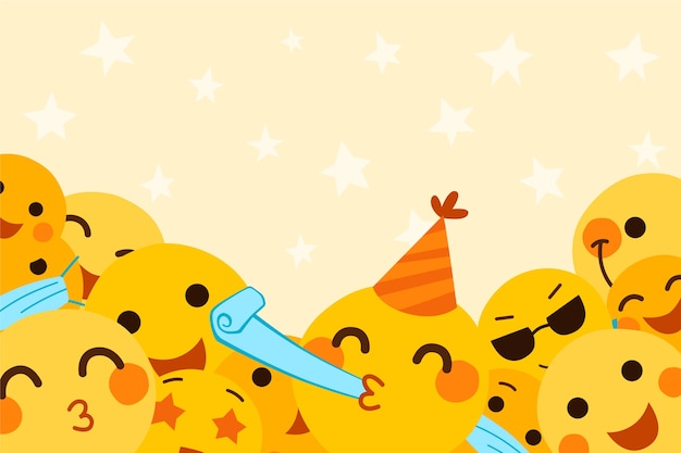 Free vector flat world emoji day background