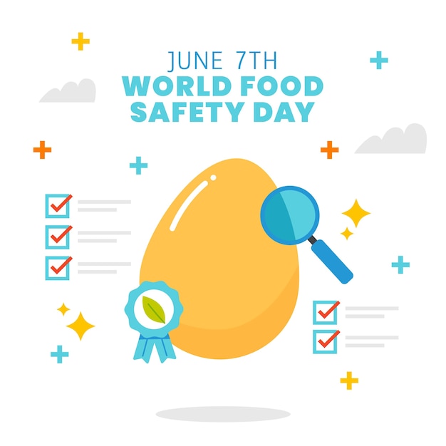 Free vector flat world food safety day illustration