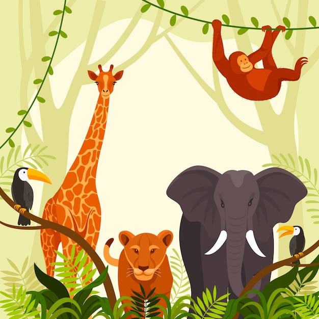 Free Vector flat world wildlife day illustration