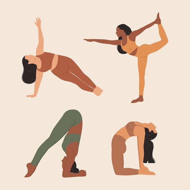 Free Vector flat yoga poses collection