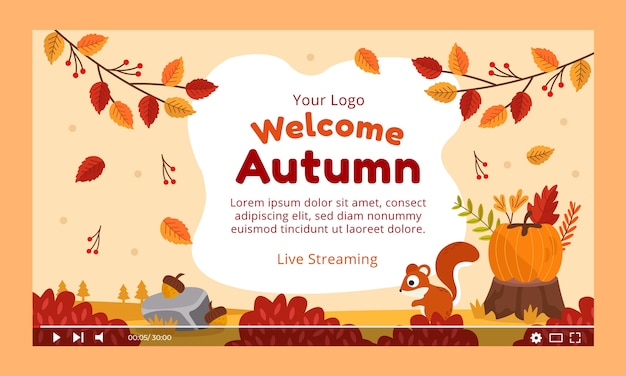 Flat youtube thumbnail for autumn celebration