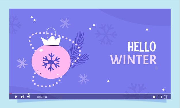 Flat youtube thumbnail for winter with bauble