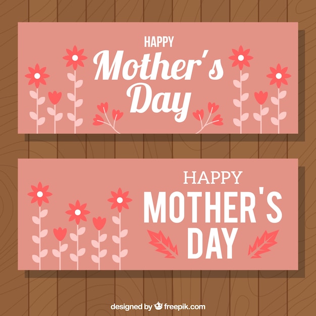 Free Vector floral banners for mother's day