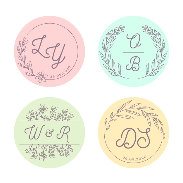 Floral design for wedding monograms