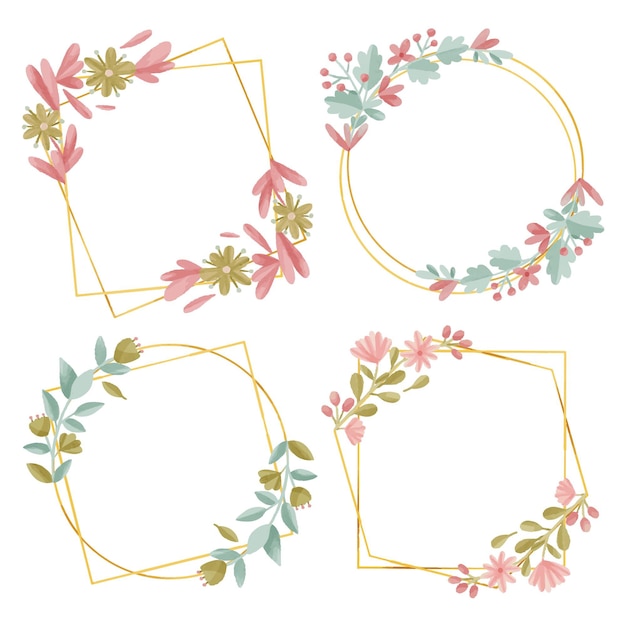 Free Vector floral frame collection