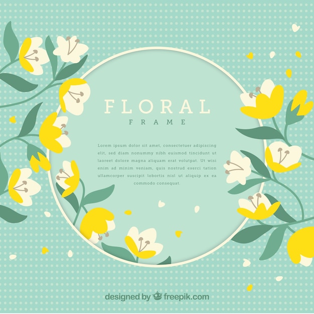 Free Vector floral frame in flat style