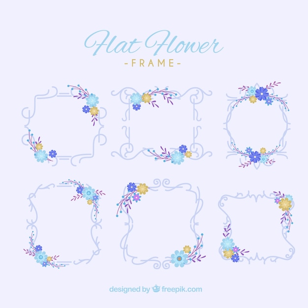 Free Vector floral frame pack with retro style