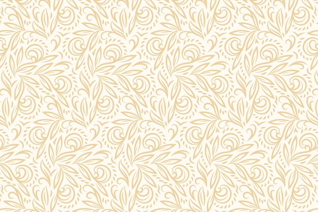 Floral line art flat design background