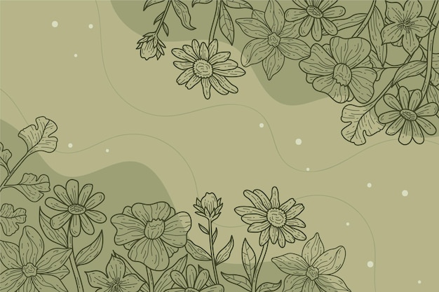 Floral linear design background