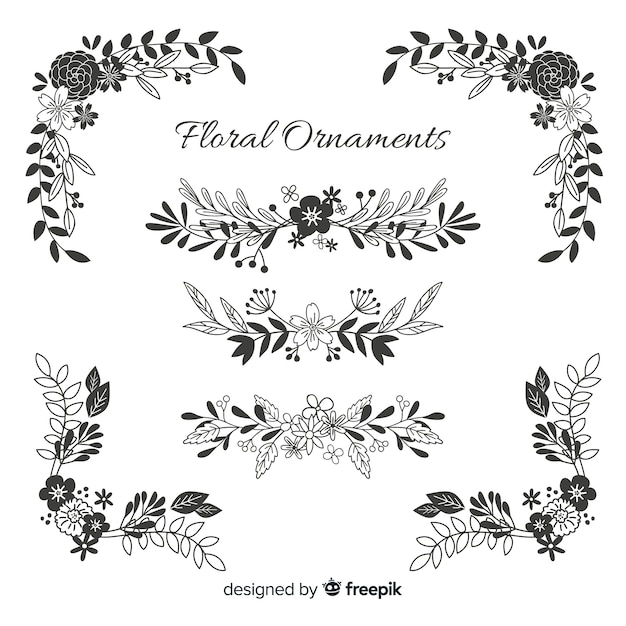 Free Vector floral ornaments collection