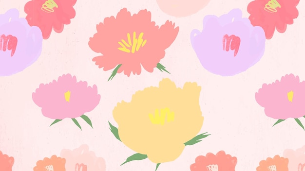 Free Vector floral pattern background vector hand drawn