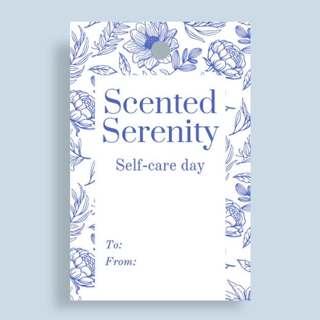 Floral pattern scented serenity self care spa gift tag