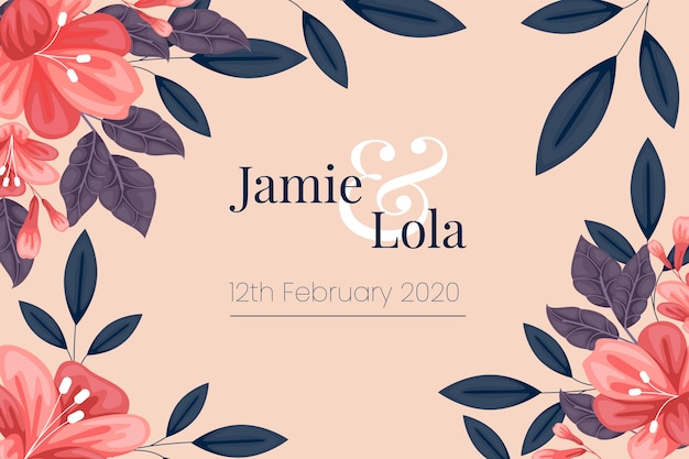 Floral save the date wedding invitation template