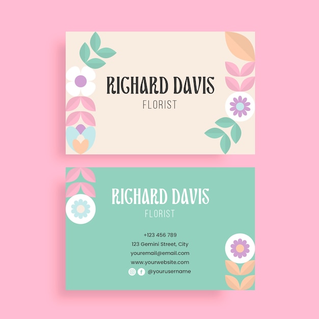 Florist  business card template design