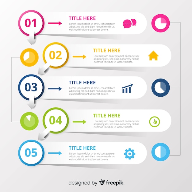 Free vector flowchart infographic