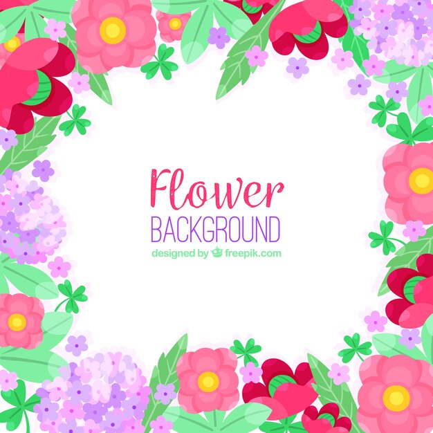 Flower background with different species