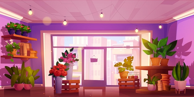 Free Vector flower shop interior design