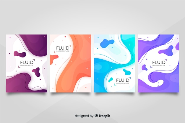 Free Vector fluid poster collection