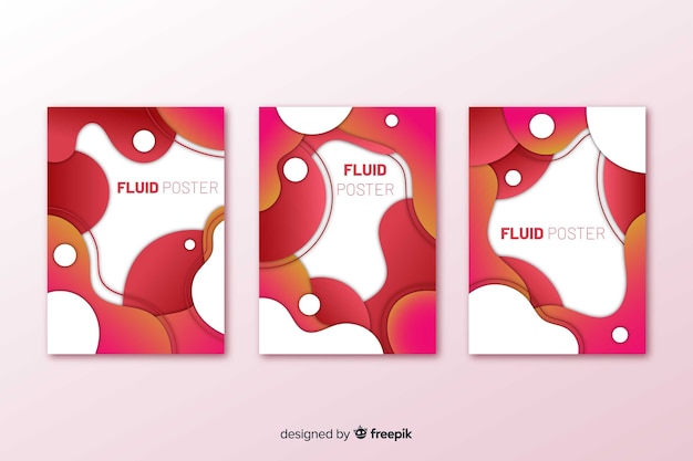 Free Vector fluid poster collection