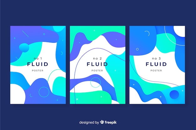 Free Vector fluid shapes poster pack