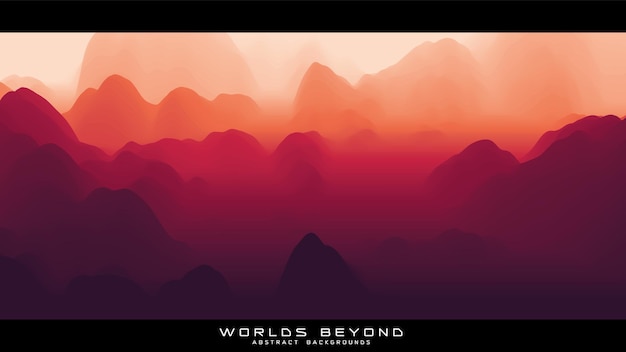 Free Vector fog over mountains. landscape panorama.