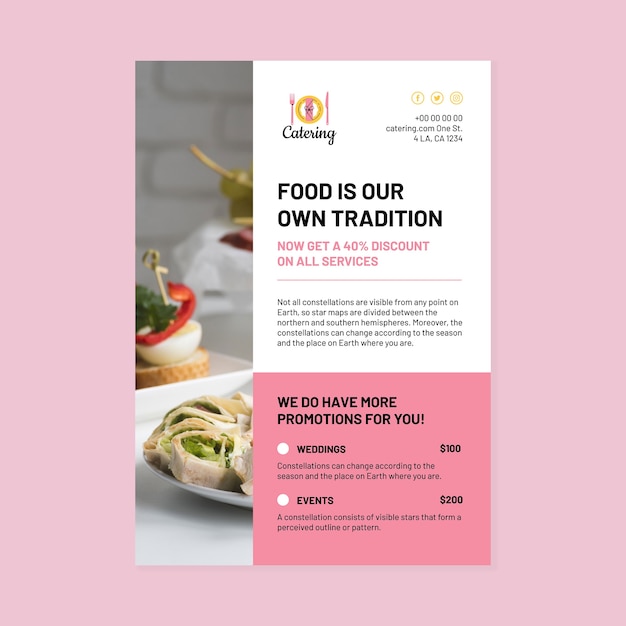 Food catering flyer template design