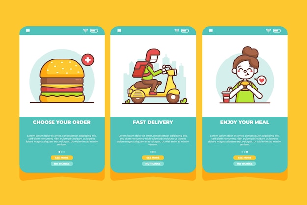 Food delivery - onboarding screens