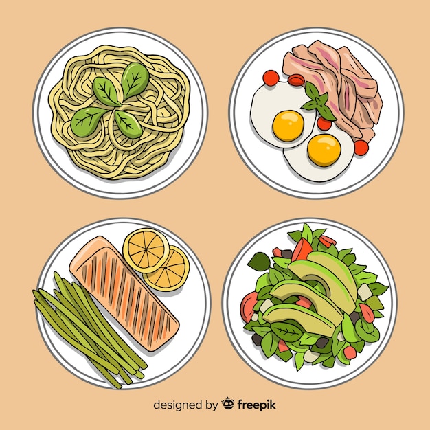 Free Vector food dish collection