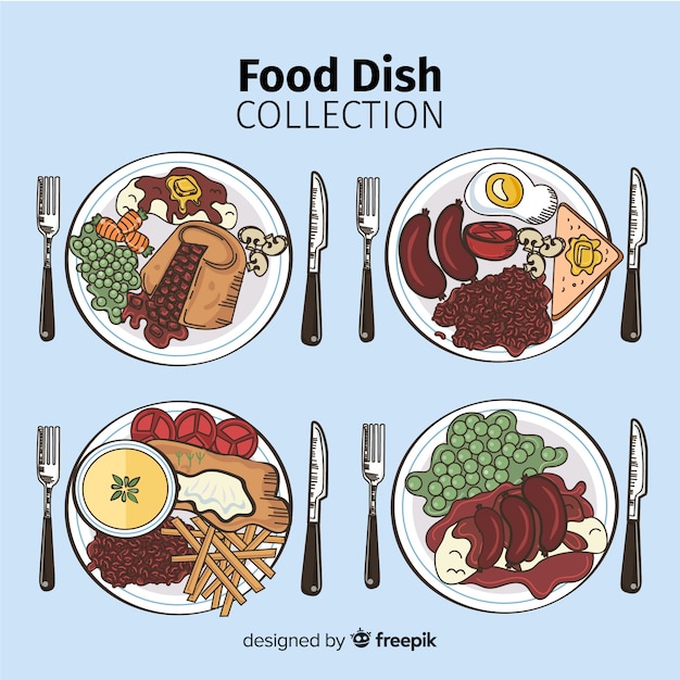 Free Vector food dish collection