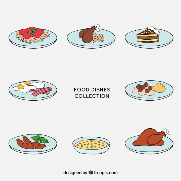 Free Vector food dishes collection