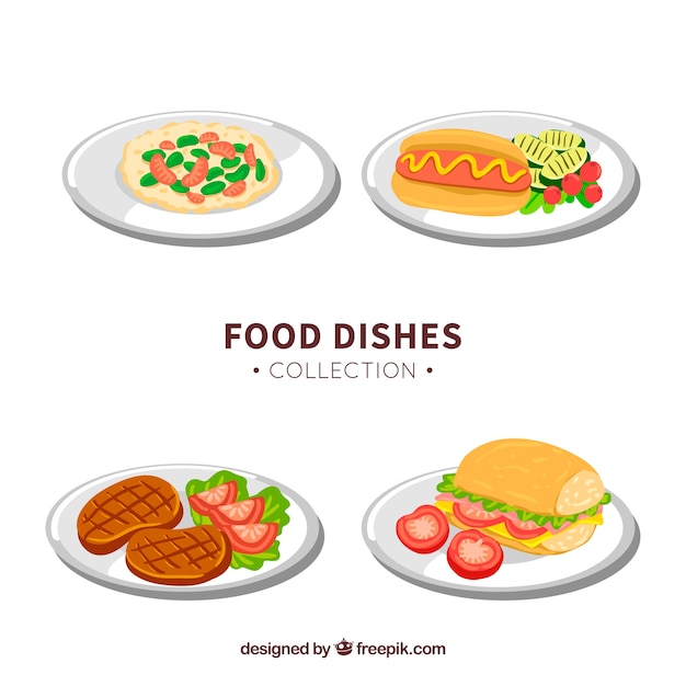 Free Vector food dishes collection