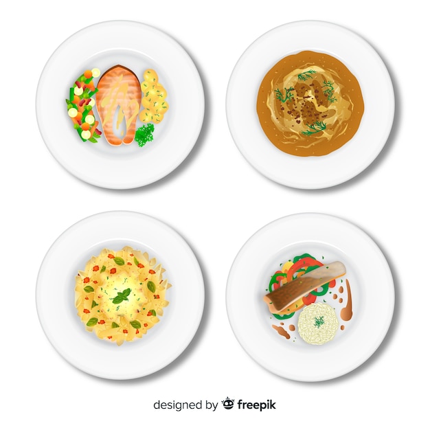 Free Vector food dishes collection