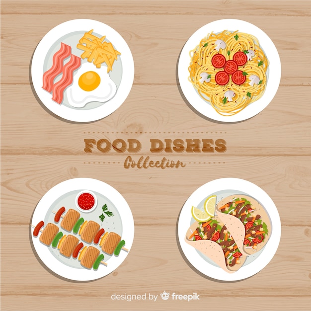 Free Vector food dishes set