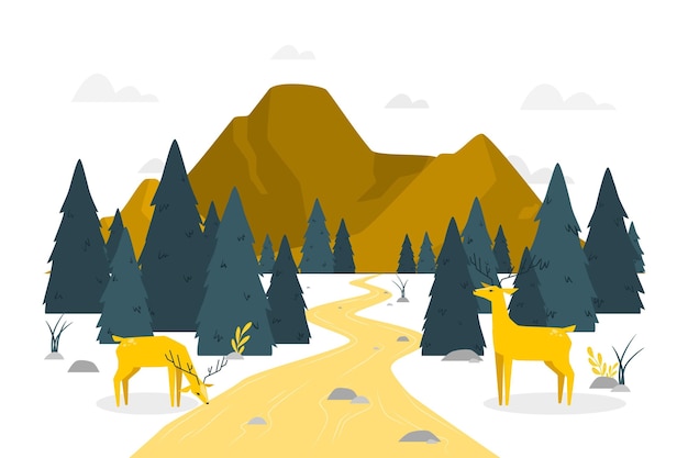 Free vector forest concept illustration