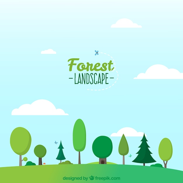 Free vector forest landscape