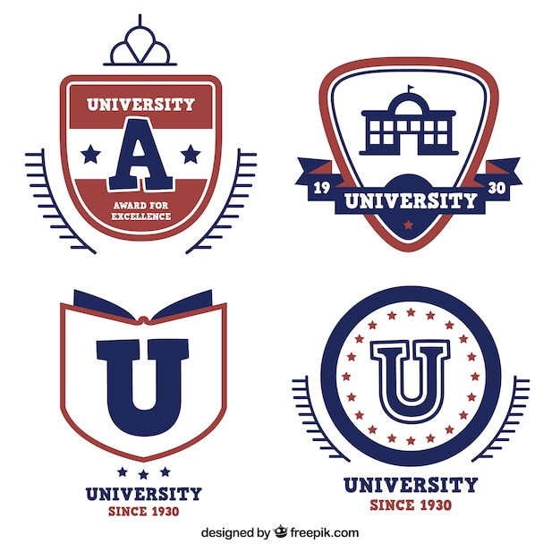 Free Vector four logos for the university