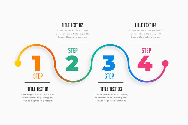 Four steps infographic timeline template