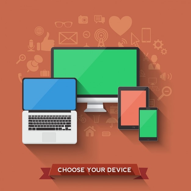 Free Vector four technological devices