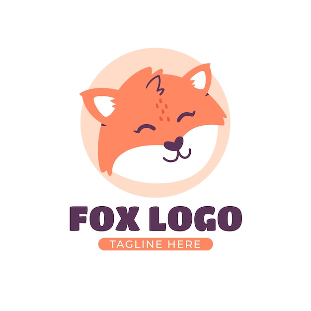 Free Vector fox logo template design