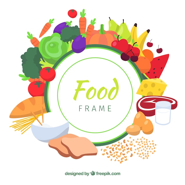 Frame with delicious food