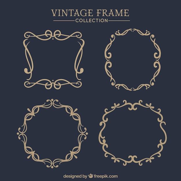 Free Vector frames collection in vintage style