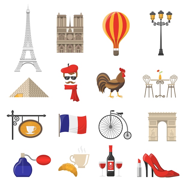 Free Vector france icons set